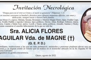 Invitación Necrológica de Alicia Flores Aguilar