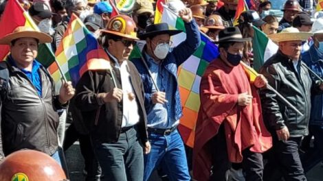 Marcha del MAS en defensa del Presidente Luis Arce