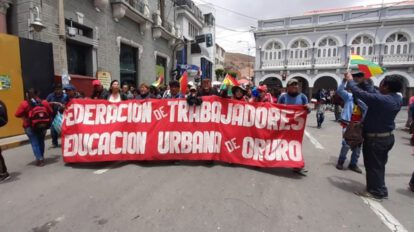 Movilizaciones de maestros urbanos en Oruro