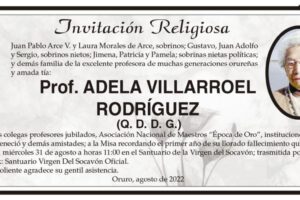 Prof. Adela Villarroel Rodríguez Misa recordatoria