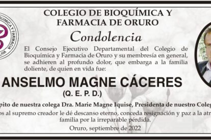 Condolencia por Anselmo Magne Cáceres