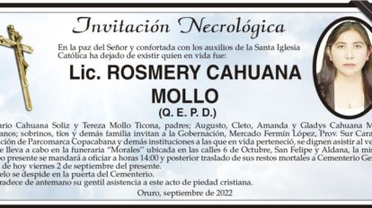 Lic. Rosmery Cahuana Mollo Q. E. P. D.