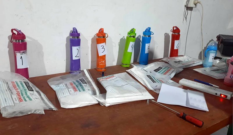 Boliviano detenido cocaína en botellas térmicas