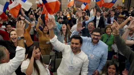 Festejos por los resultados del Plebiscito de salida