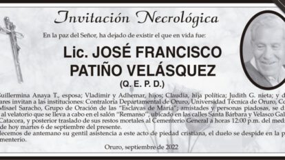 Lic. José Francisco Patiño Velásquez Q. E. P. D.