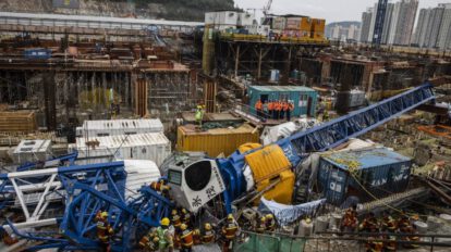 Caída de una grúa en Hong Kong