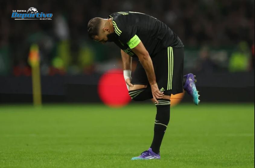 lesión de Benzema en el partido contra el Celtic FC