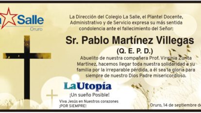 Necrológico de Pablo Martínez Villegas