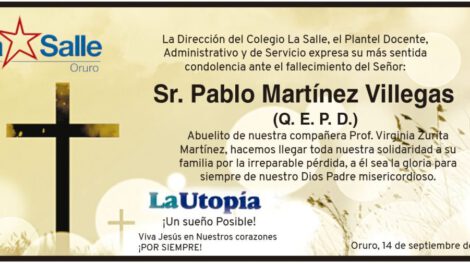 Necrológico de Pablo Martínez Villegas