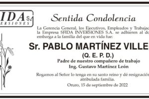 Pablo Martínez Villegas Q. E. P. D.
