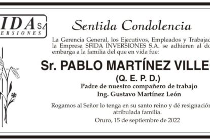 Pablo Martínez Villegas Q. E. P. D.