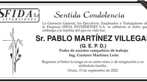 Pablo Martínez Villegas Q. E. P. D.