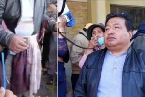 Protesta en Viacha contra el alcalde Napoleón Yahuasi