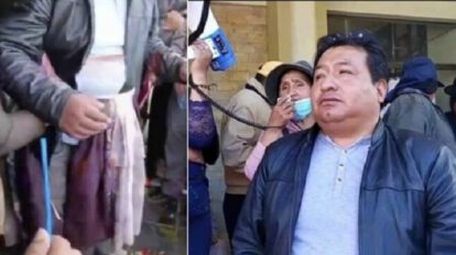 Protesta en Viacha contra el alcalde Napoleón Yahuasi