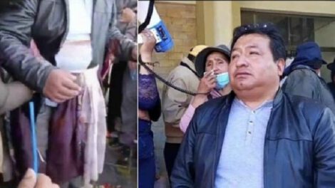 Protesta en Viacha contra el alcalde Napoleón Yahuasi