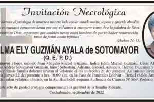 Invitación Necrológica de Wilma Ely Guzmán Ayala