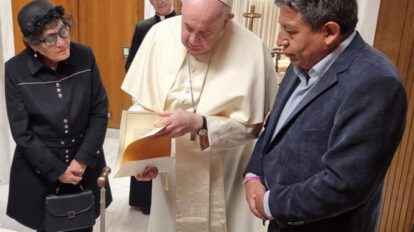 David Choquehuanca con el Papa Francisco en la Santa Sede