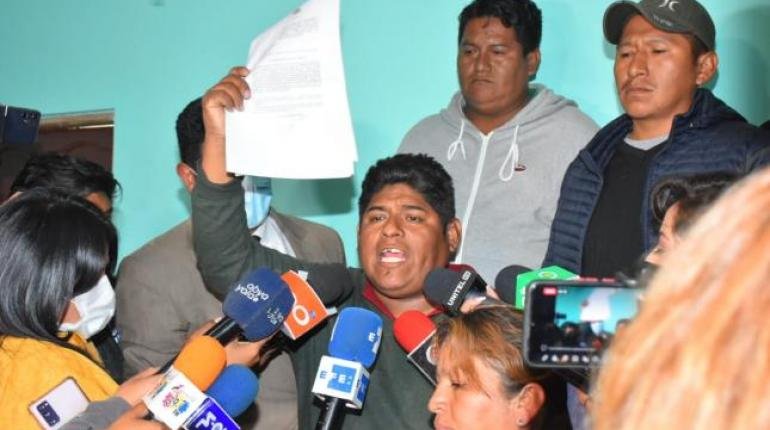 César Apaza, presidente del Comité de Autodefensa de Adepcoca