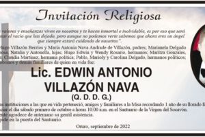 Lic. Edwin Antonio Villazón Nava, Misa recordatoria en Oruro