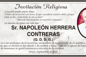 Invitación Religiosa: Napoleón Herrera Contreras
