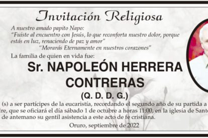 Invitación Religiosa: Napoleón Herrera Contreras