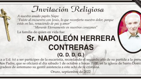 Invitación Religiosa: Napoleón Herrera Contreras