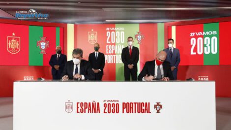 Mundial 2030 en la conferencia de prensa de la UEFA
