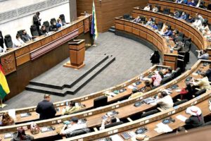 Sesión en la ALP convocada por David Choquehuanca para designar vocales del TSE