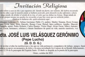 Obituario de Prof. Pdta. José Luis Velásquez Gerónimo