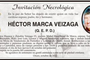 Invitación Necrológica: Héctor Marca Veizaga