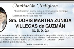 Obituario de Doris Martha Zuñiga Villegas
