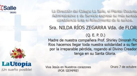 Necrológico de Nilda Ríos Zegarra