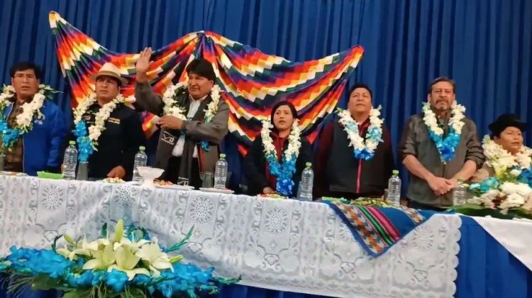 Evo Morales candidato 2024 en taller de formación política en Oruro