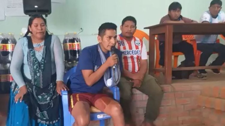 Plácido Cota en la asamblea general de cocaleros