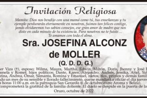 Invitación Religiosa para Josefina Alconz de Moller