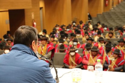Desarrollo de Omasuyos con el Presidente Arce y los Ponchos Rojos