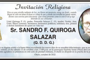 Obituario de Sandro F. Quiroga Salazar