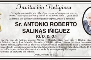 Invitación Religiosa para Antonio Roberto Salinas Iñiguez
