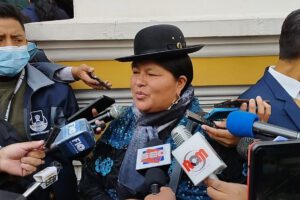 La primera vicepresidenta del Senado, Simona Quispe