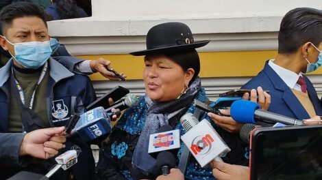 La primera vicepresidenta del Senado, Simona Quispe
