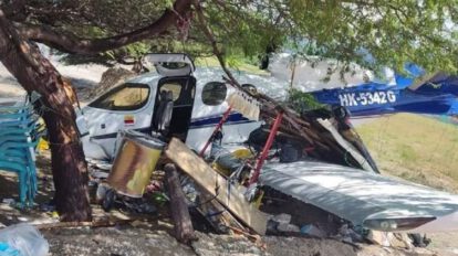 Avioneta se sale de la pista en Santa Marta, Colombia