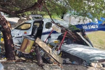 Avioneta se sale de la pista en Santa Marta, Colombia