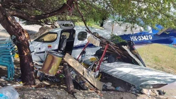 Avioneta se sale de la pista en Santa Marta, Colombia