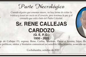 Parte Necrológico: Sr. Rene Callejas Cardozo