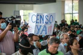 Letrero en paro cruceño por el Censo Nacional de Población y Vivienda