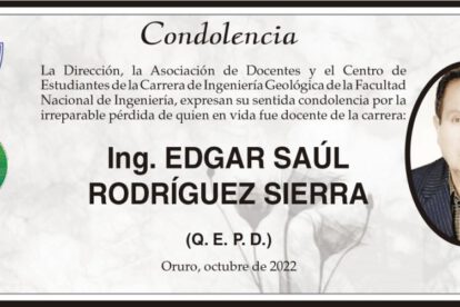 Condolencia por la pérdida del Ing. Edgar Saúl Rodríguez Sierra