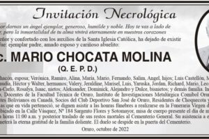 Invitación Necrológica: Lic. Mario Chocata Molina