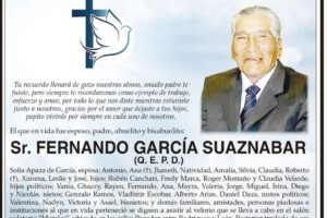 Invitación Necrológica de Fernando García Suaznabar