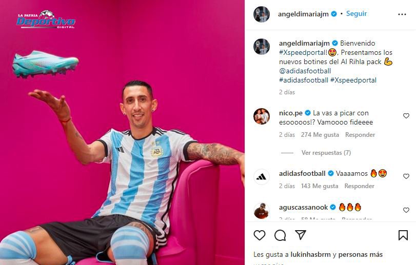 Di María publica foto con botines para el Mundial