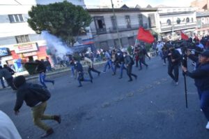 Enfrentamientos en La Paz durante la marcha por el Censo en 2023
